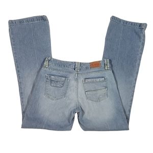 Vintage Guess Light Wash Blue Jeans Sz 28 Wide Leg Twisted Belt Loops 90s